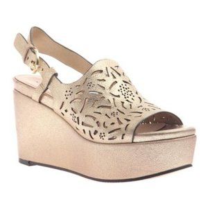 Naked Feet New Tan Pegasi Leather Platform Sandals